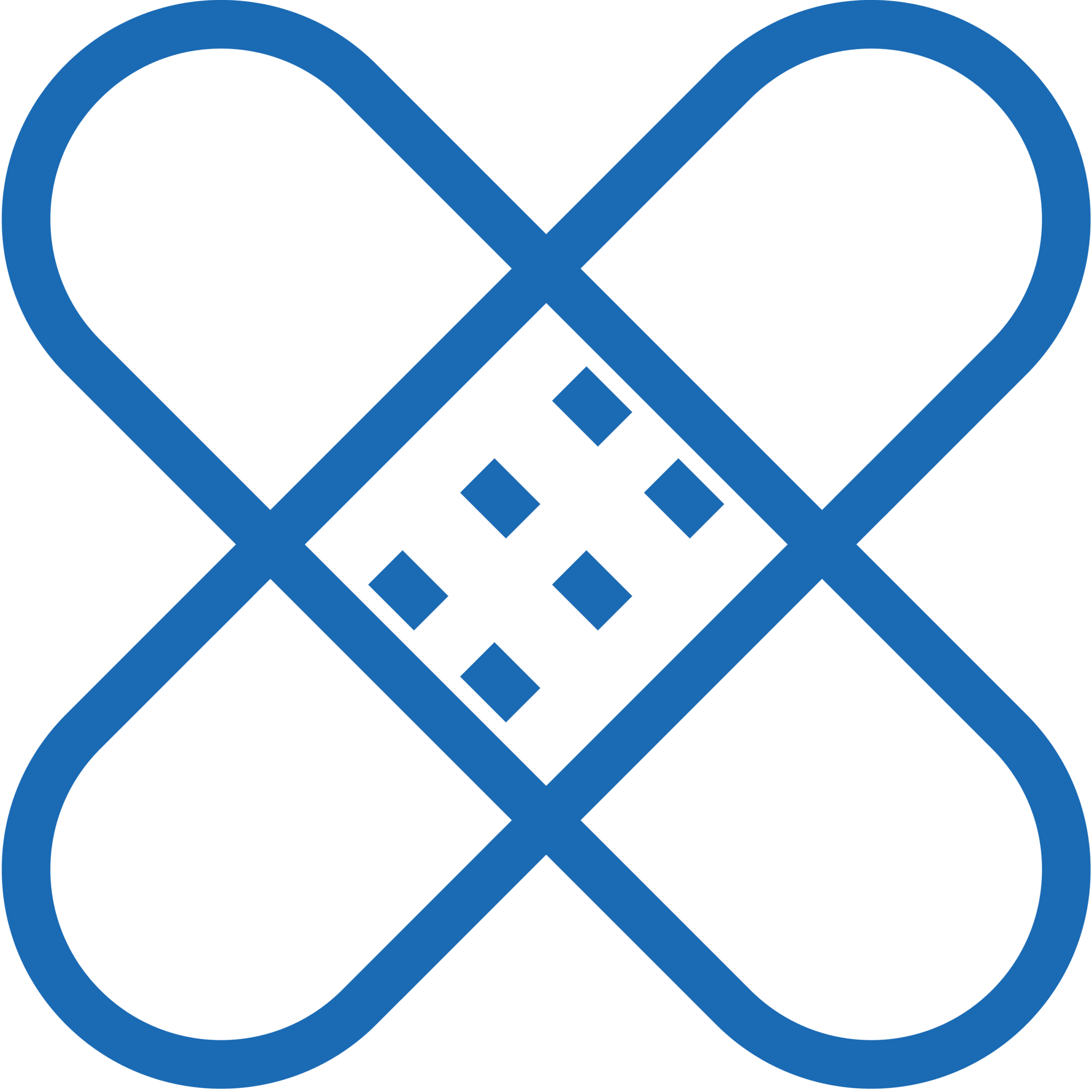 Blue Outline of Two Bandages