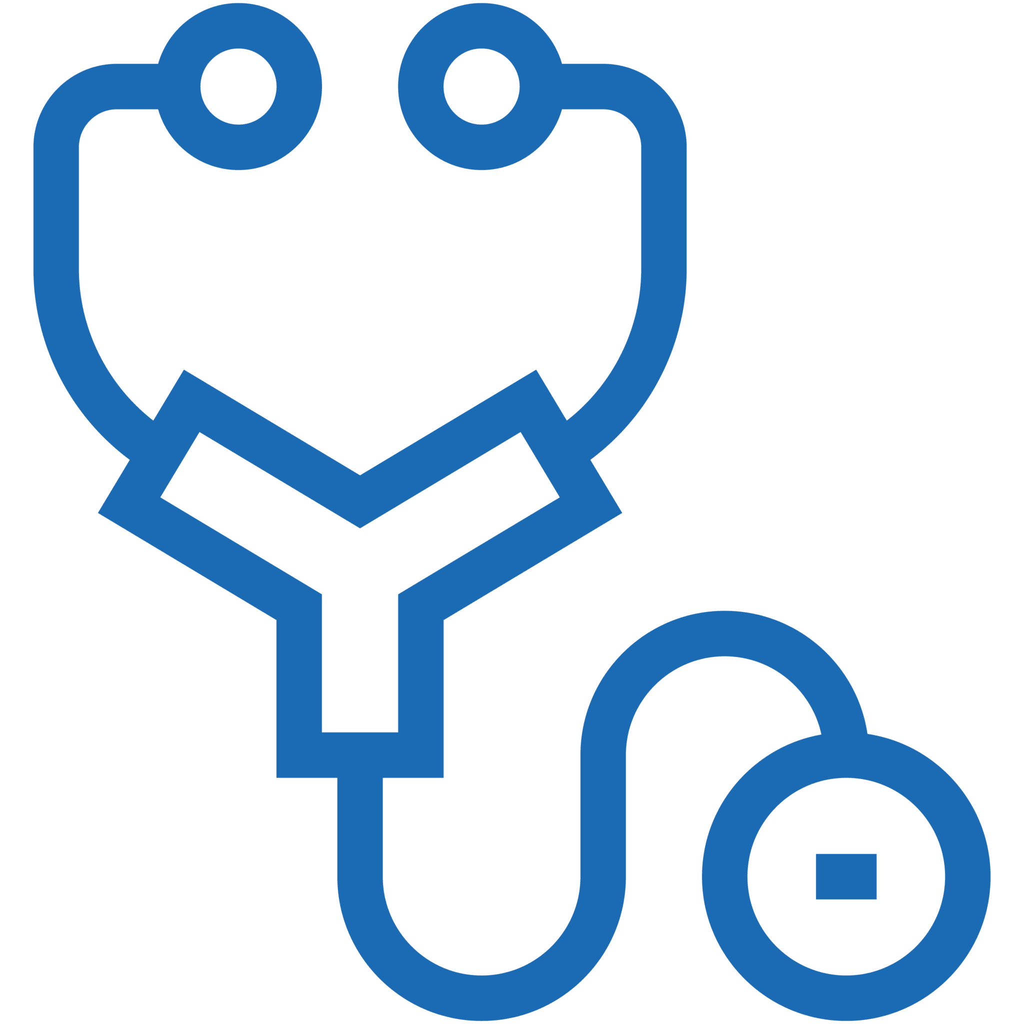 Blue Outline of a Stethoscope